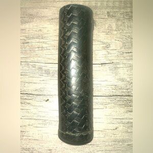 Boston Leather 5491-3 Black Basketweave Open Style Stinger Flashlight Holder